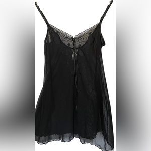 LS BLK Sheer Slip-over Nightgown, M *P1089